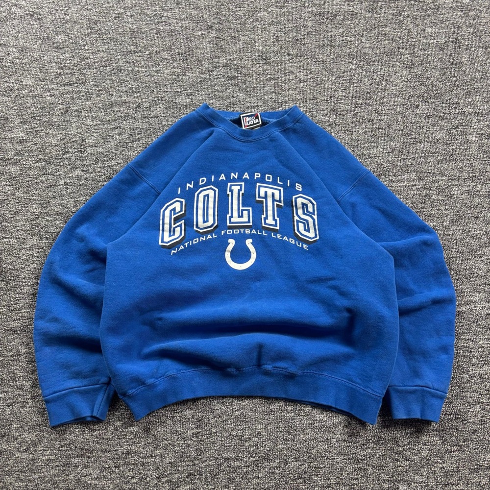 Vintage 1990s Pro Player Indianapolis Colts Blue Sweatshirt Size Large